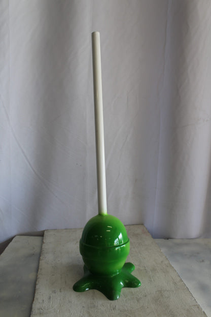 Green Oversized Fiberglass Lollipop Statue 10" x 10" x 34"H