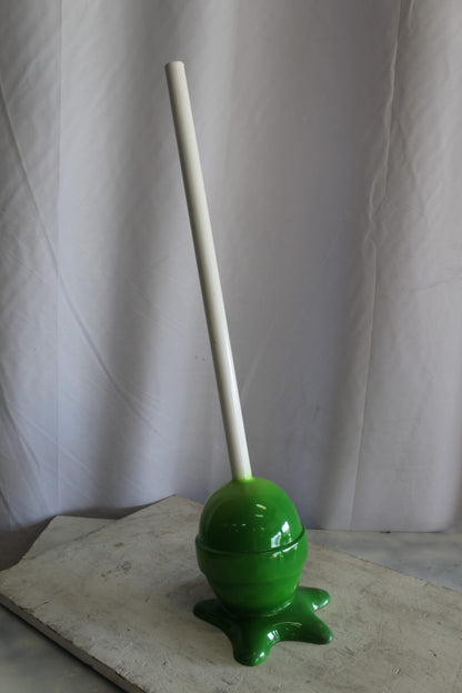 Green Oversized Fiberglass Lollipop Statue 10" x 10" x 34"H