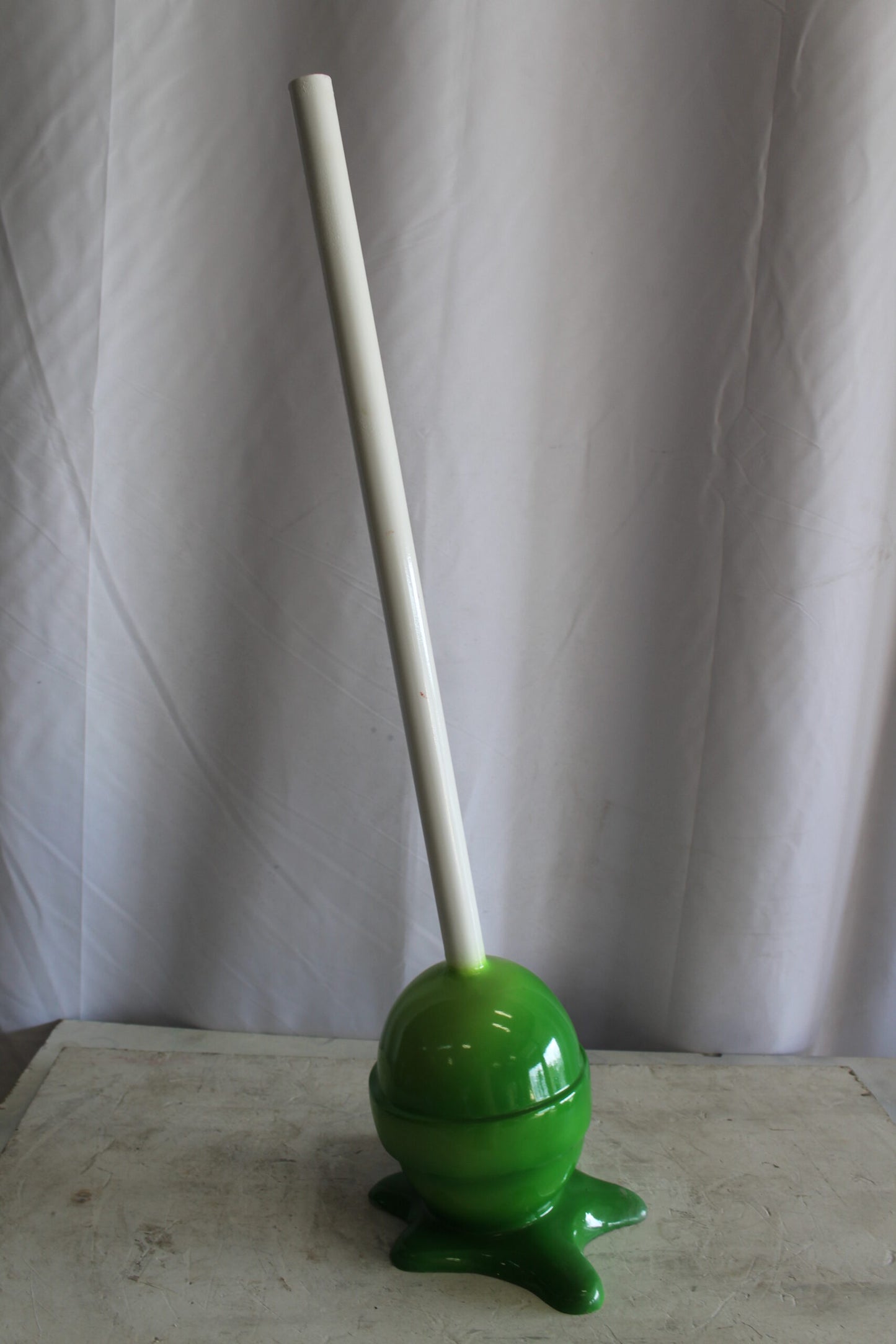 Green Oversized Fiberglass Lollipop Statue 10" x 10" x 34"H