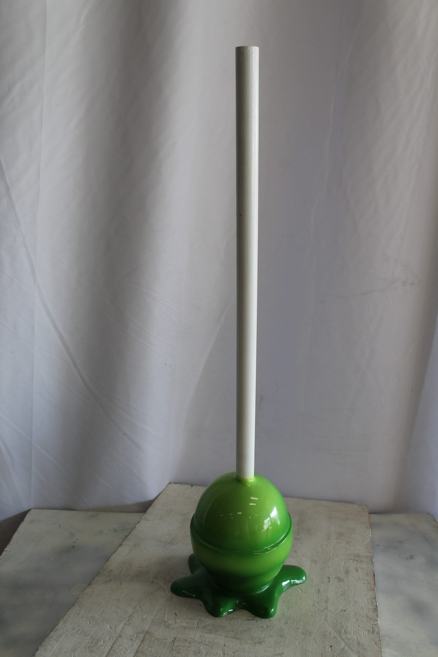 Green Oversized Fiberglass Lollipop Statue 10" x 10" x 34"H