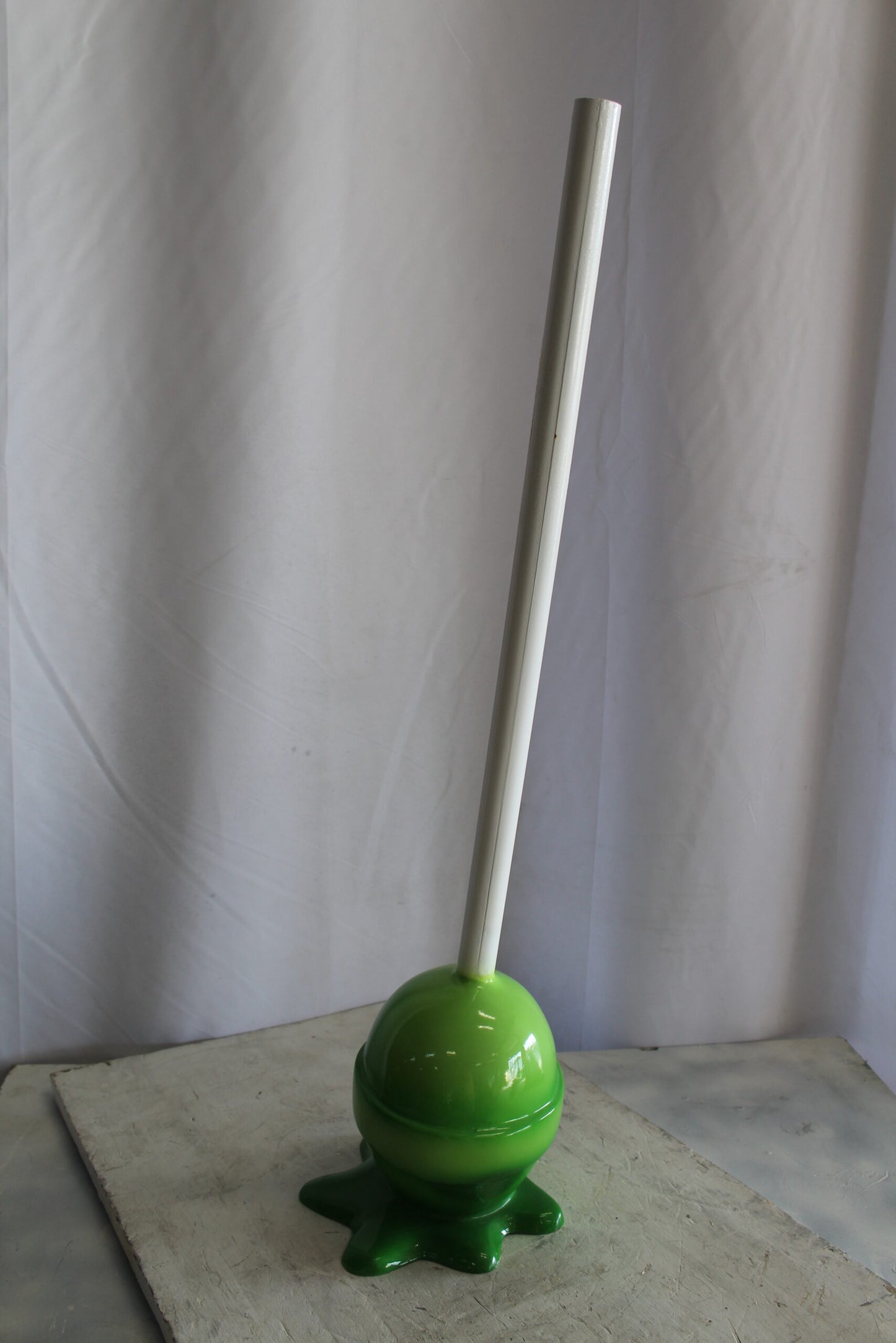 Green Oversized Fiberglass Lollipop Statue 10" x 10" x 34"H