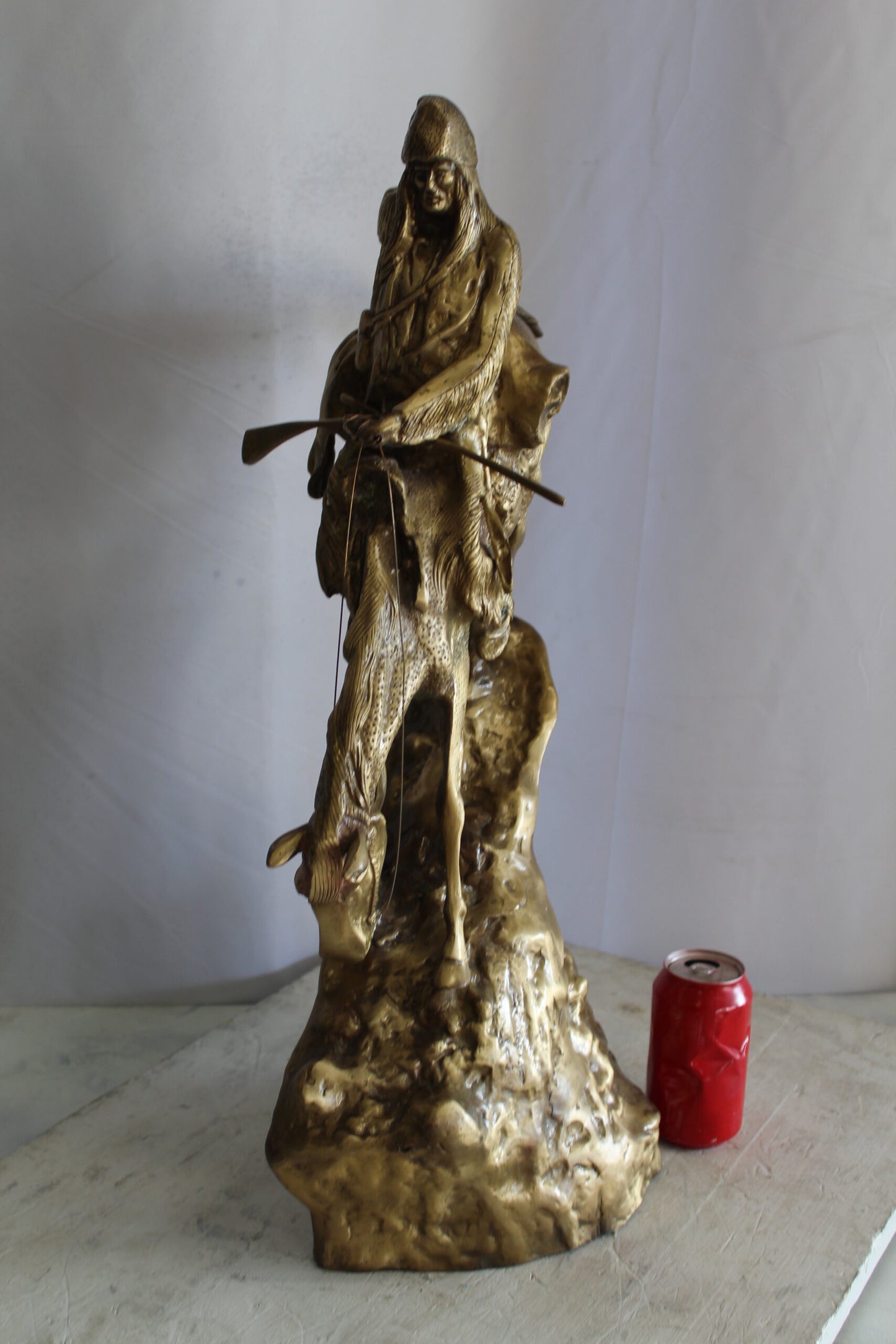Nifao Bronze Finish Mountain Man Remington Replica - Western Decor Statue, Size: 21"L x 10"W x 26"H