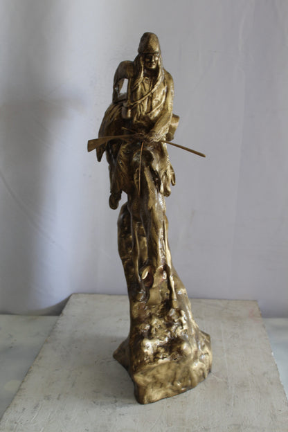 Nifao Bronze Finish Mountain Man Remington Replica - Western Decor Statue, Size: 21"L x 10"W x 26"H
