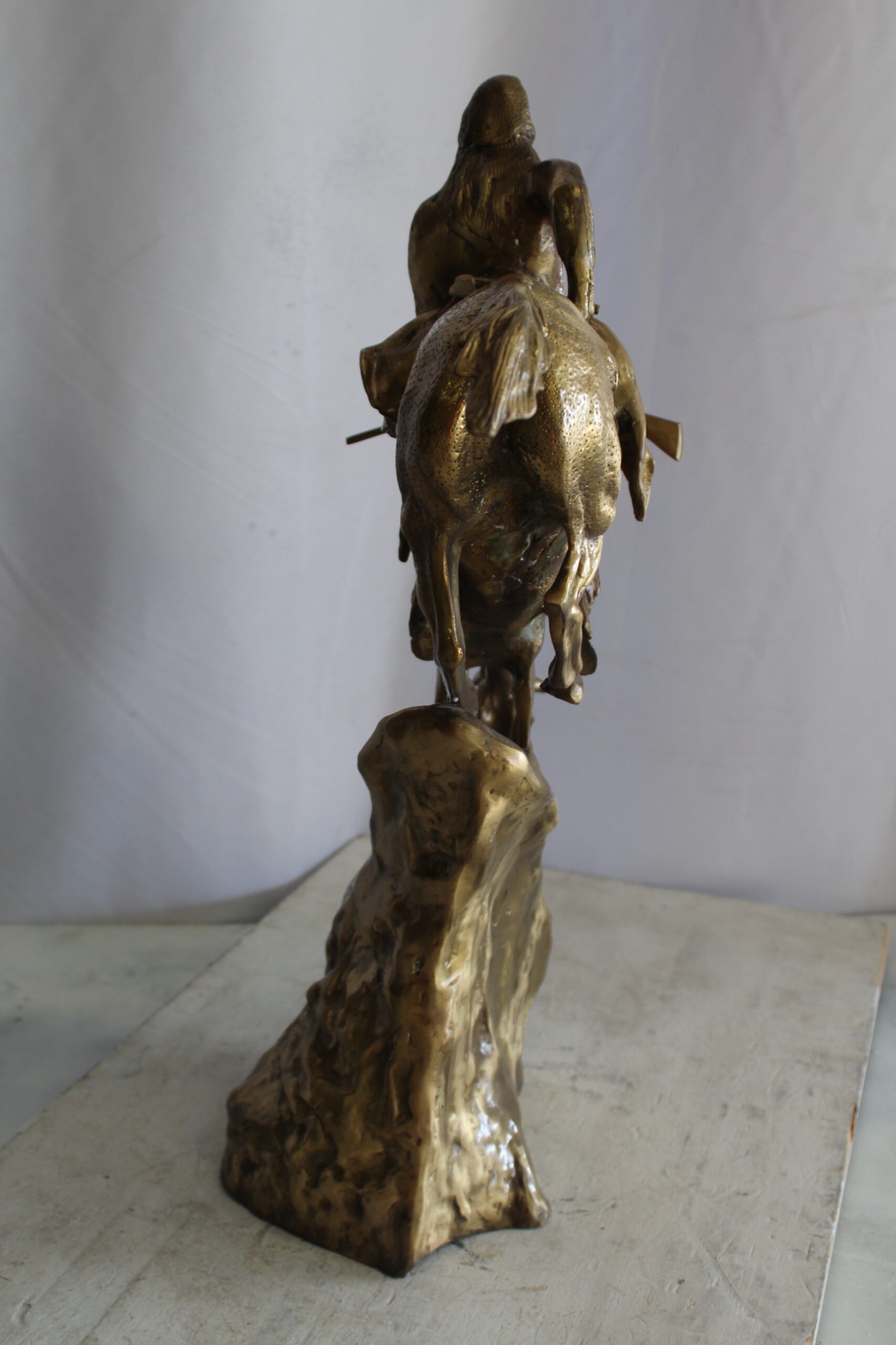 Nifao Bronze Finish Mountain Man Remington Replica - Western Decor Statue, Size: 21"L x 10"W x 26"H