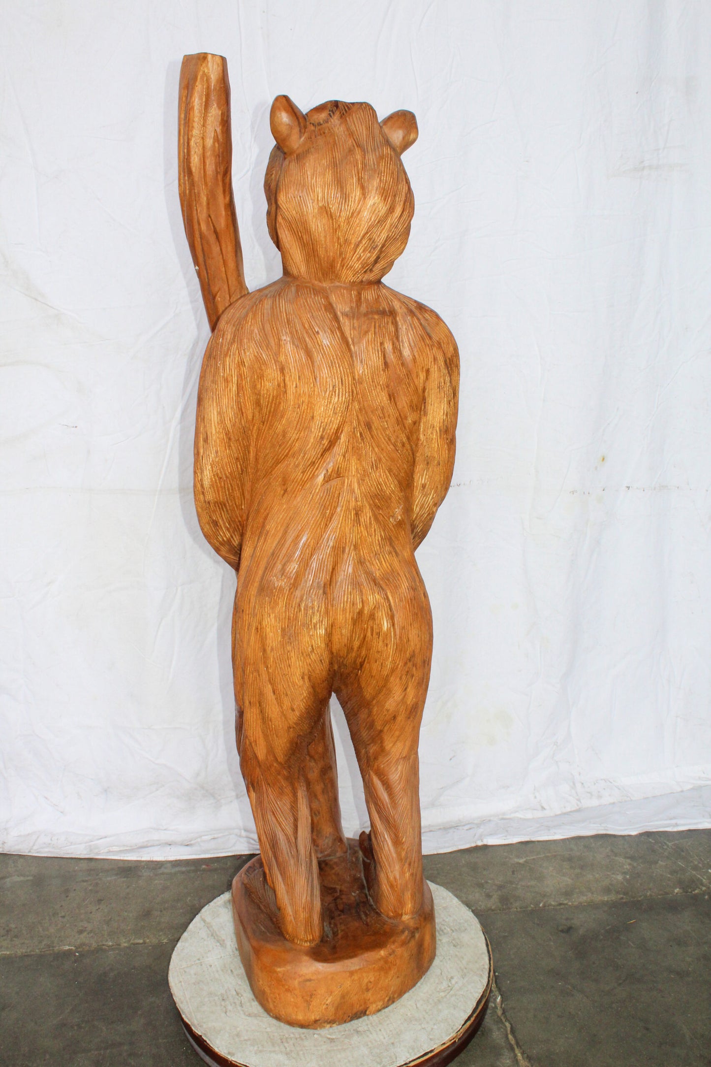 Life Size Wood Standing Bear Statue, Impressive Decor Piece 19" x 16" x 62"H