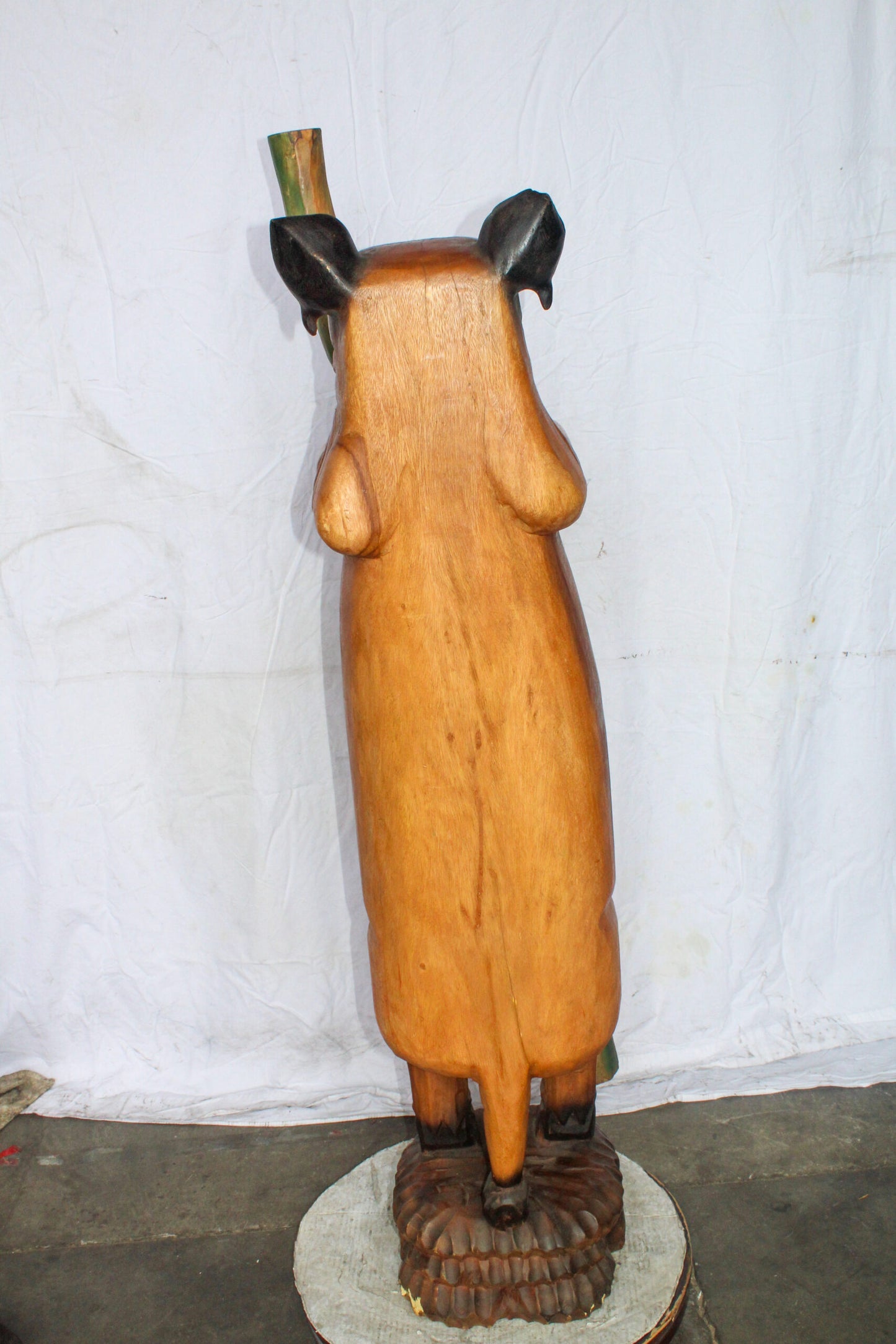 Wooden Giant Standing Pig Statue 25" x 16" x 65"H