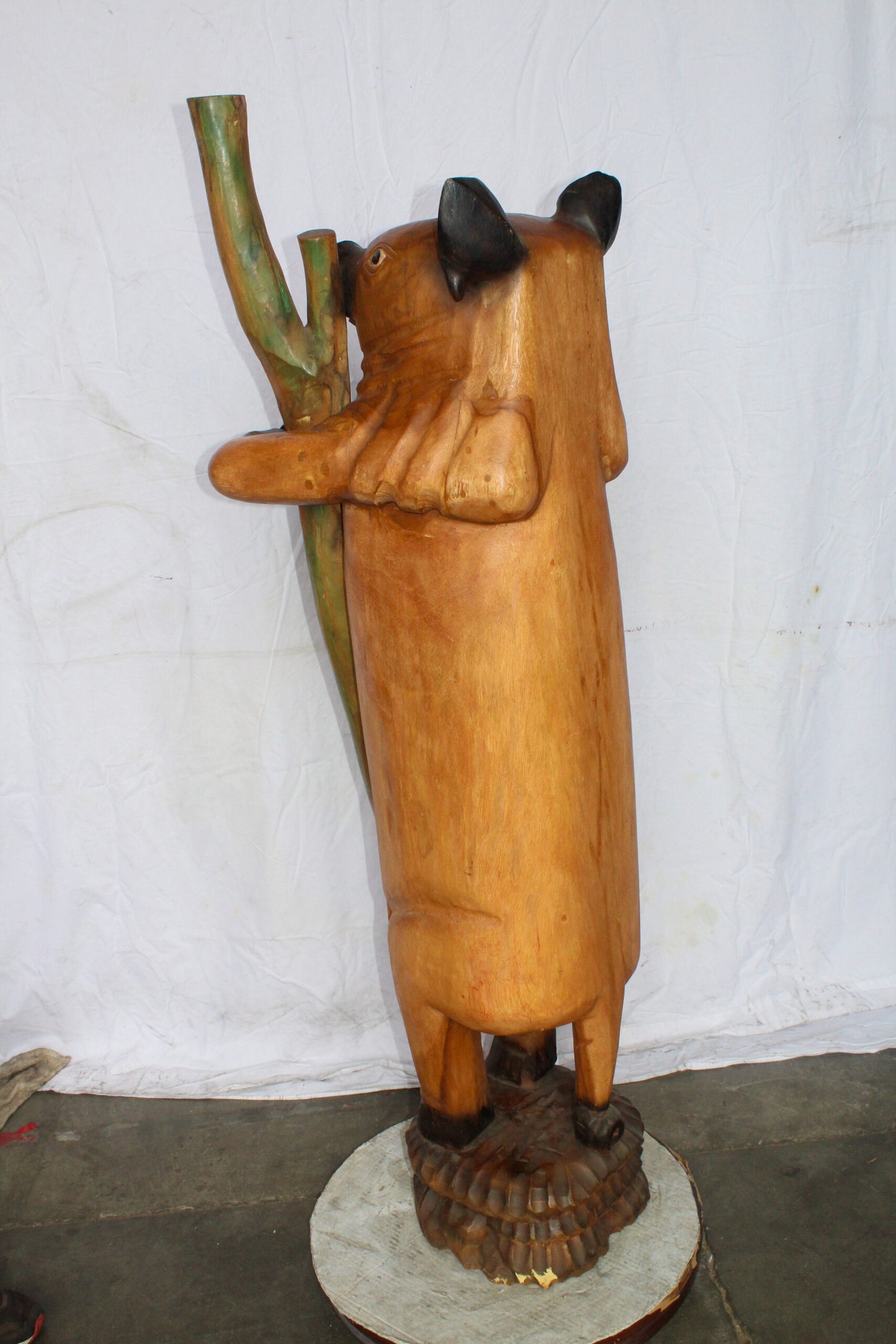 Wooden Giant Standing Pig Statue 25" x 16" x 65"H