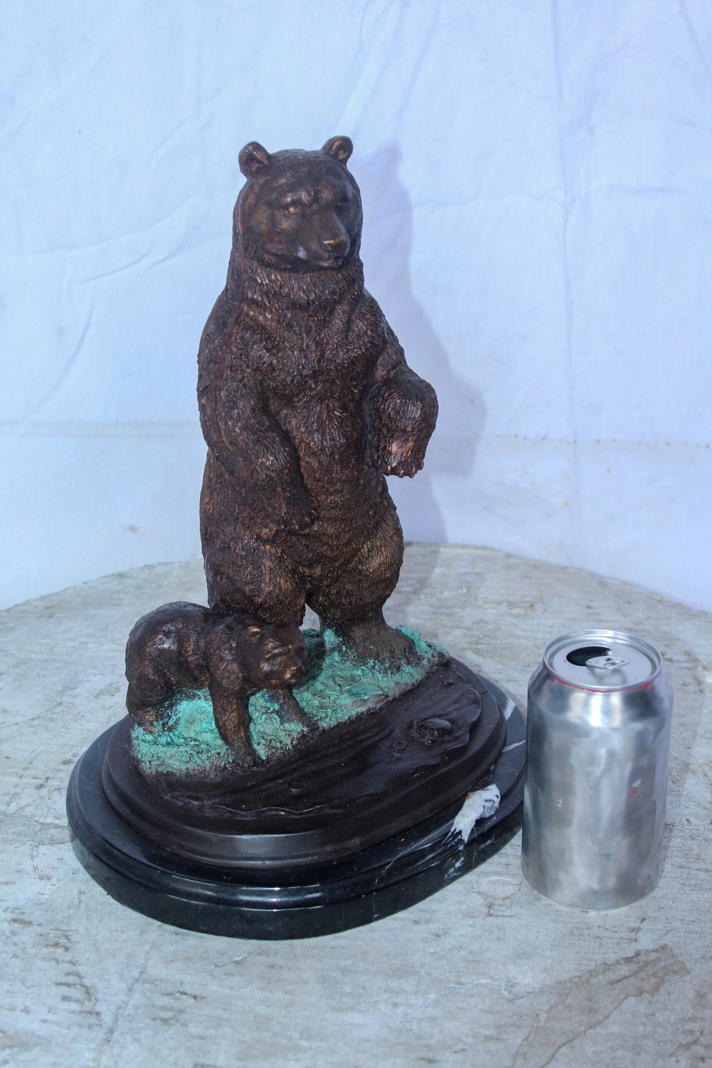 Bronze Cub And Mama Bear Statue, Perfect Wildlife Decor for Home 10" x 8" x 13"H
