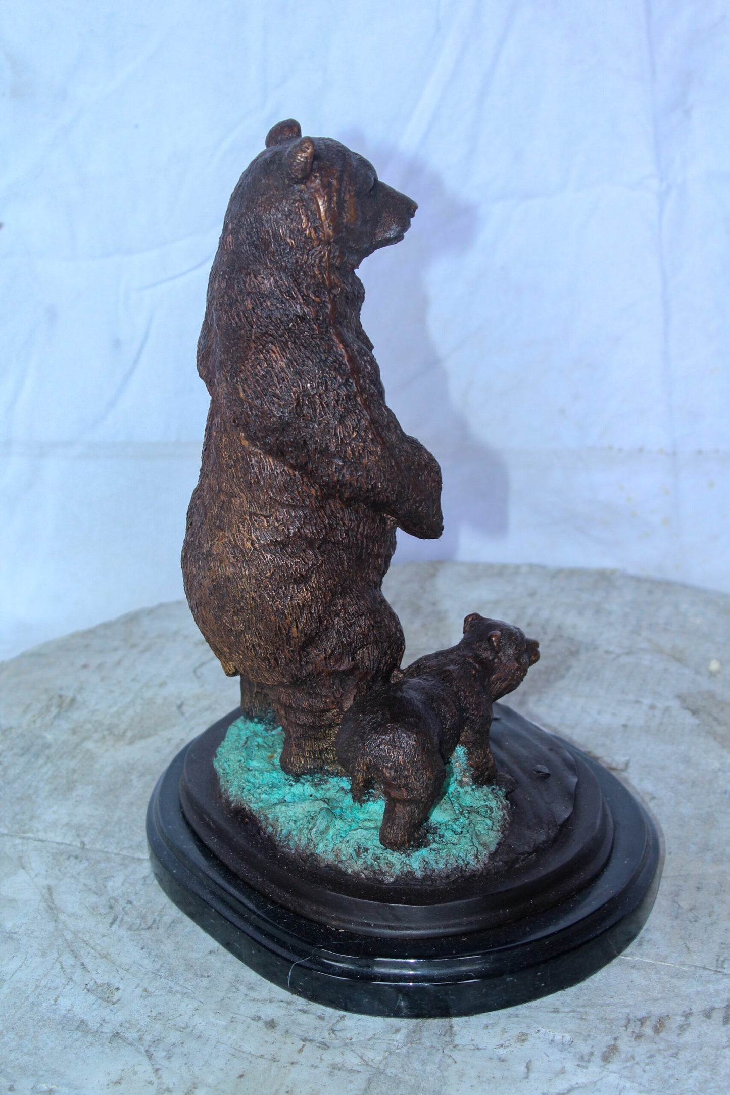 Bronze Cub And Mama Bear Statue, Perfect Wildlife Decor for Home 10" x 8" x 13"H