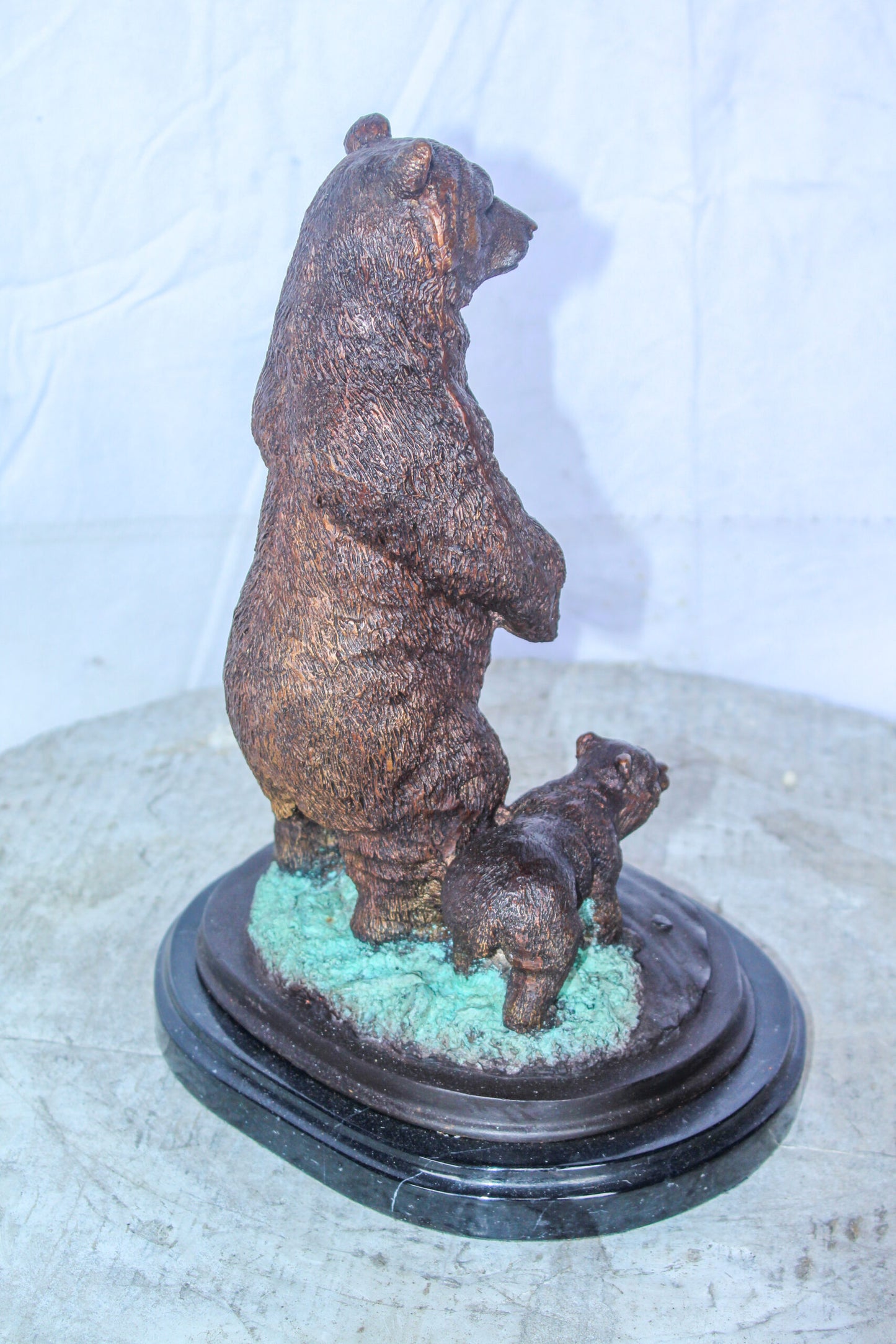 Bronze Cub And Mama Bear Statue, Perfect Wildlife Decor for Home 10" x 8" x 13"H