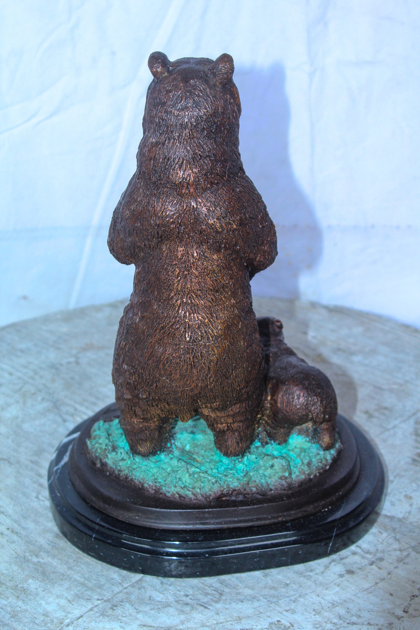 Bronze Cub And Mama Bear Statue, Perfect Wildlife Decor for Home 10" x 8" x 13"H