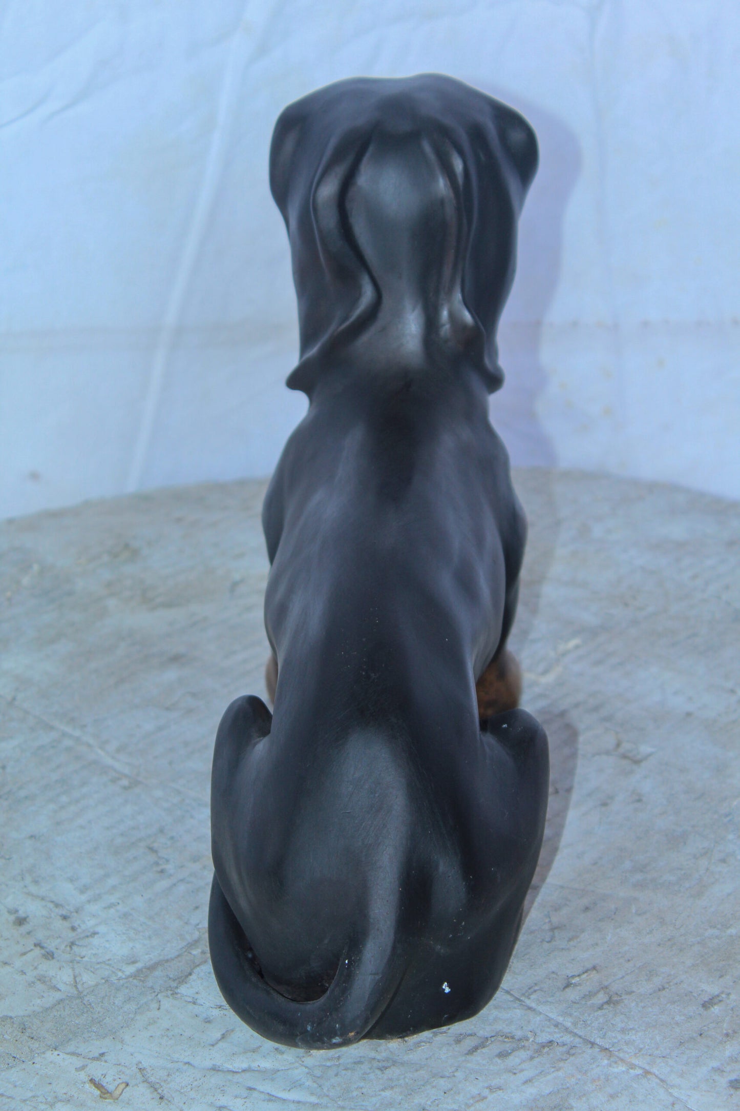 Adorable Dachshund Dog Sitting Bronze Statue 17" x 5" x 10"H