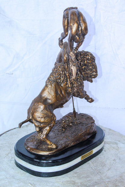 Buffalo Horse Remington Replica Bronze Statue 15" x 9" x 22"H