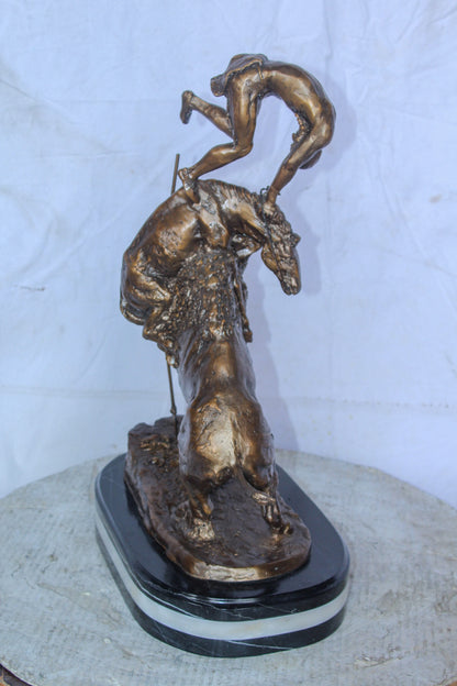 Buffalo Horse Remington Replica Bronze Statue 15" x 9" x 22"H