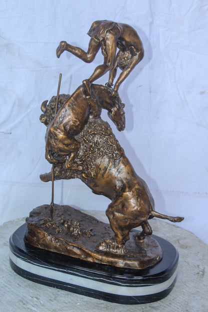 Buffalo Horse Remington Replica Bronze Statue 15" x 9" x 22"H