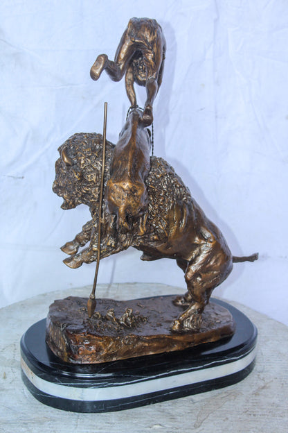 Buffalo Horse Remington Replica Bronze Statue 15" x 9" x 22"H