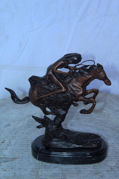 Nifao Cheyenne by Remington Bronze Statue Replica - Iconic Western Decor -  Compact Yet Bold Design, 9"L x 3"W x 9"H