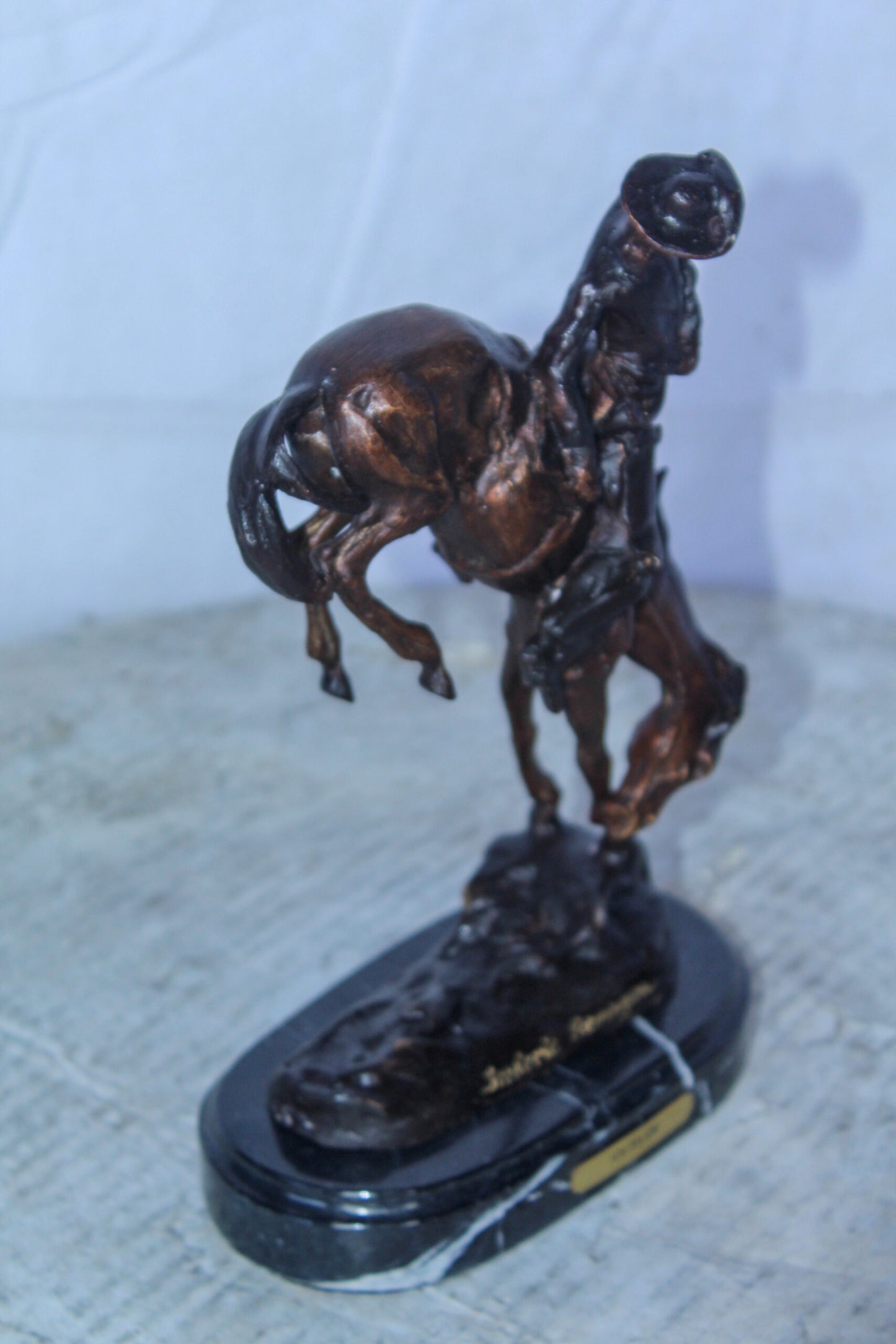 Outlaw by Remington Bronze Statue Replica, Western Decor 7" x 3" x 10"H