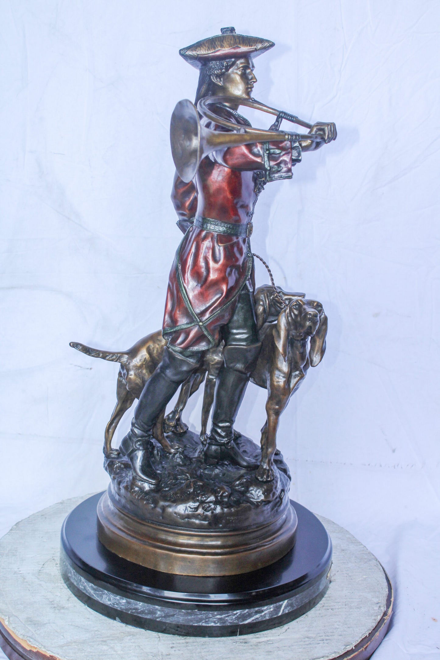 Hippolyte Moreau and Prosper Lecourtier Bronze Statue Replica 18" x 16" x 33"H