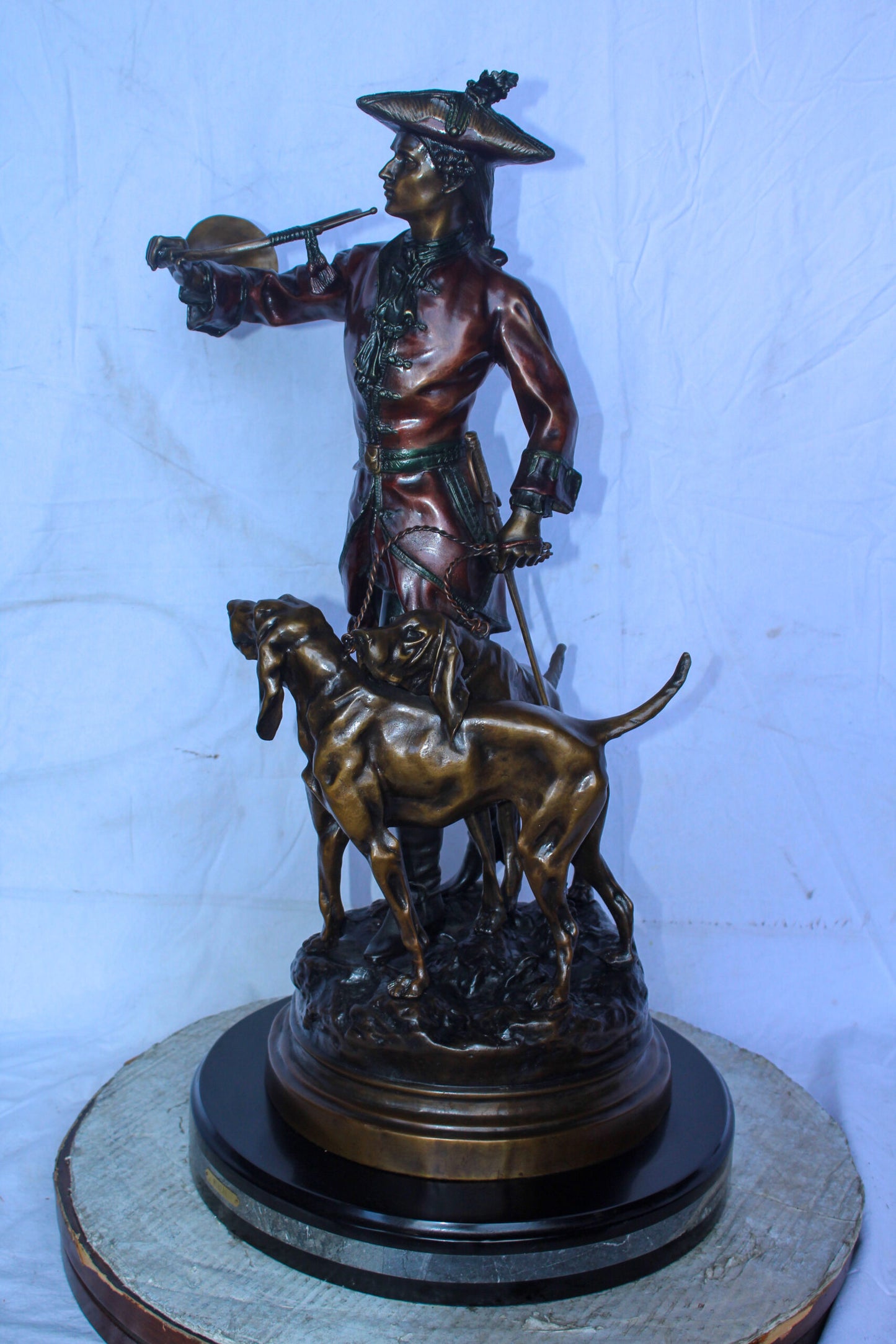 Hippolyte Moreau and Prosper Lecourtier Bronze Statue Replica 18" x 16" x 33"H