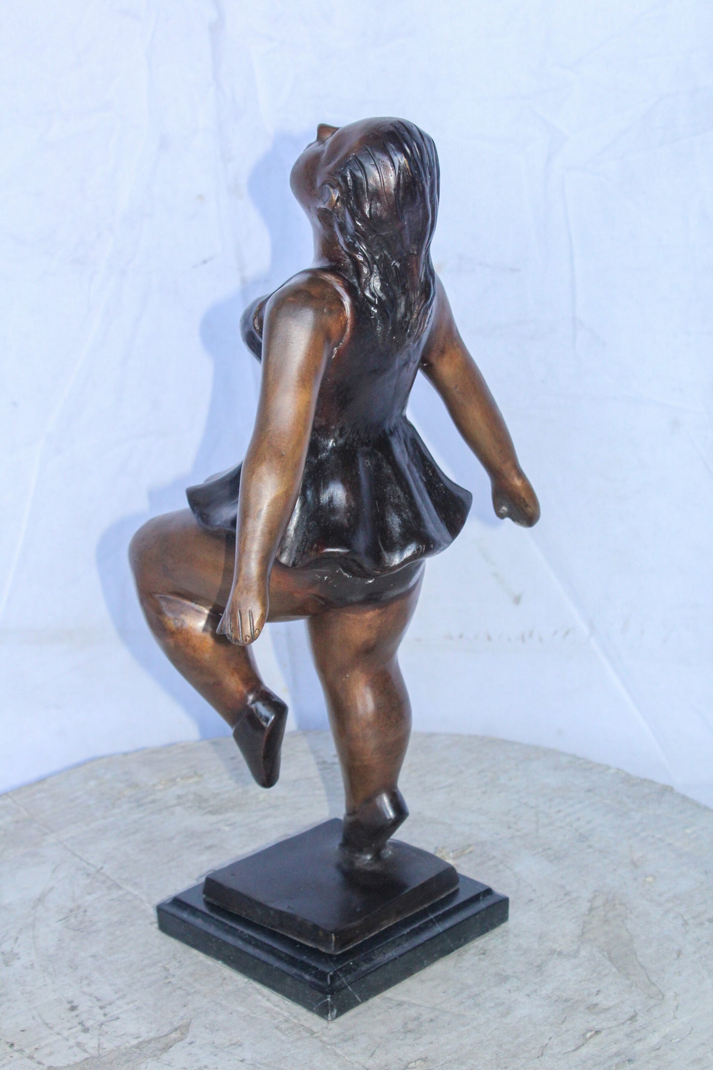 Botero Replica Heavy Ballerina Dancer Bronze Statue, Elegant Art 10" x 6" x 19"H