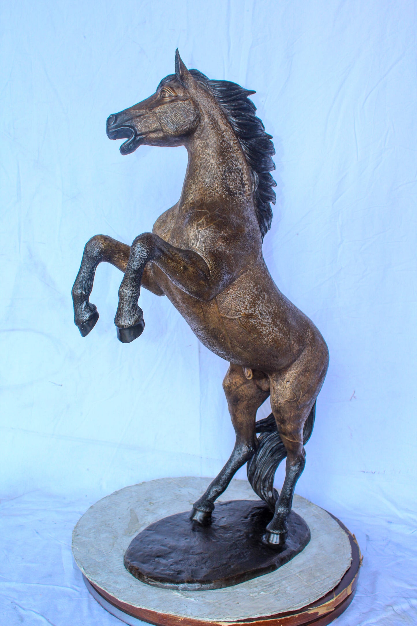 Exquisite Galloping Horse Bronze Statue, Exceptional Detail 28" x 12" x 40"H