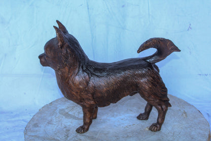 Pomeranian Dog Bronze Statue in a Graceful Standing Pose 18" x 6" x 14"H