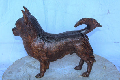 Pomeranian Dog Bronze Statue in a Graceful Standing Pose 18" x 6" x 14"H