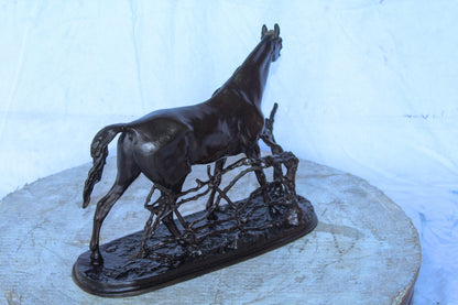Pierre Jules Mene Replica of Standing Horse Bronze Statue 14" x 5" x 10"H