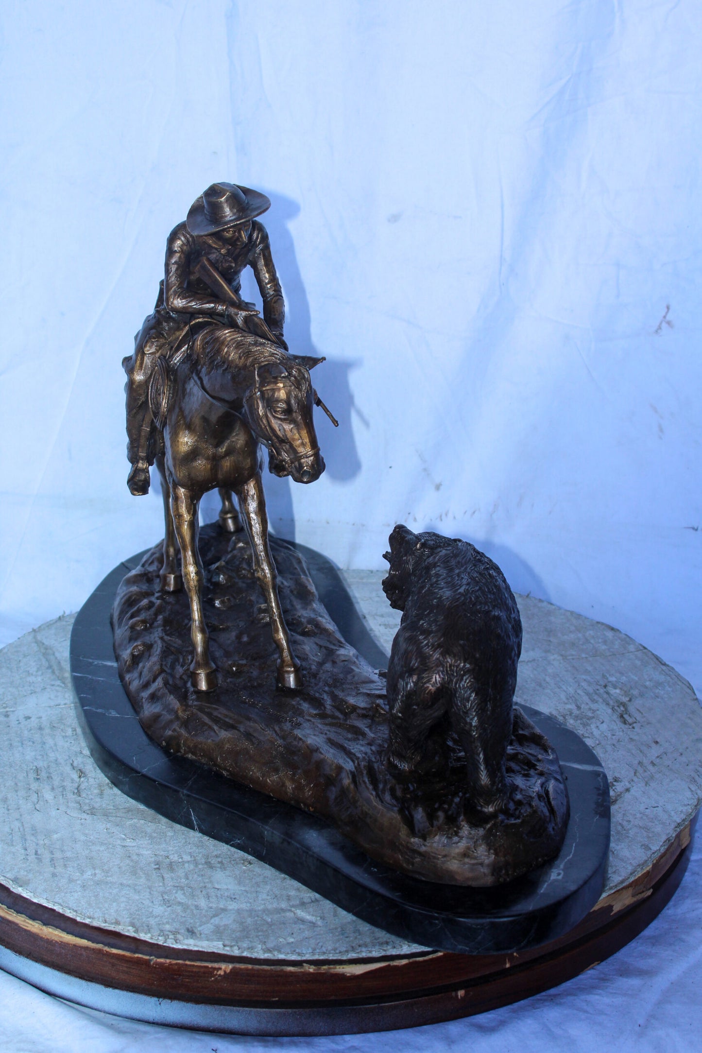 Remington Double Trouble Bronze Statue, Dynamic Western Decor 28" x 15" x 17"H