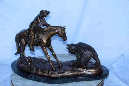 Remington Double Trouble Bronze Statue, Dynamic Western Decor 28" x 15" x 17"H