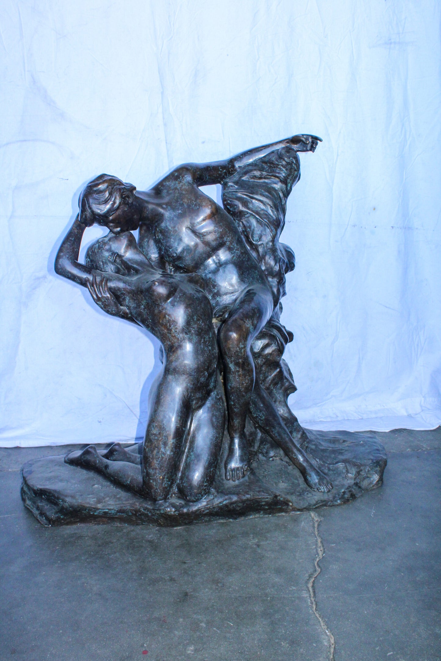 The Kiss or Eternal Springtime Bronze Statue, Rodin Replica 49" x 20" x 44"H