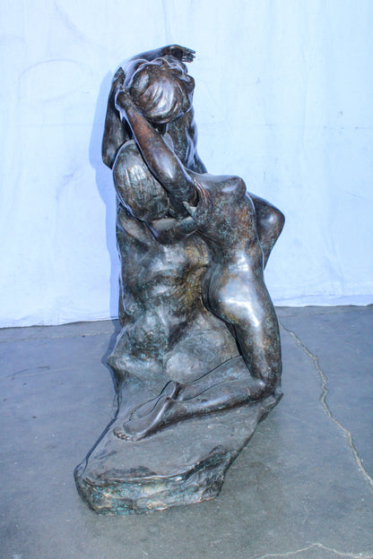 The Kiss or Eternal Springtime Bronze Statue, Rodin Replica 49" x 20" x 44"H