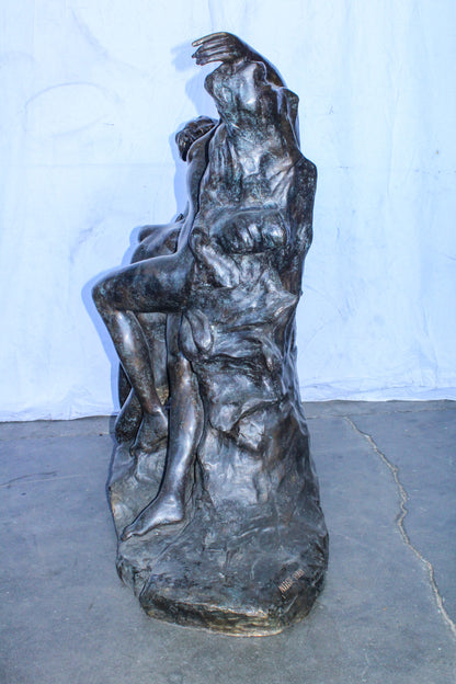 The Kiss or Eternal Springtime Bronze Statue, Rodin Replica 49" x 20" x 44"H