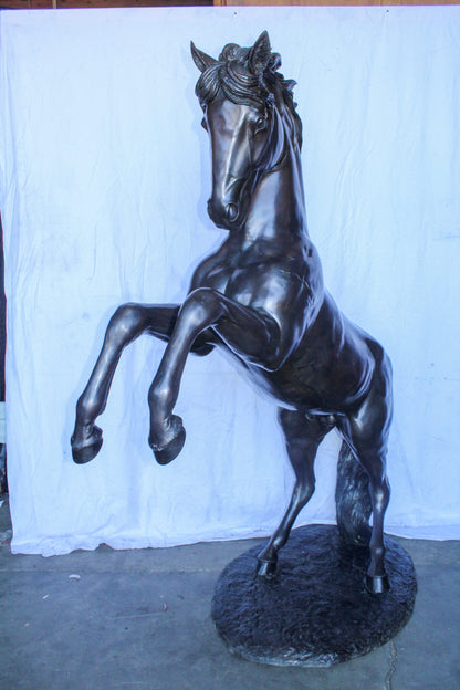 Quarter Horse Rearing, Life Size Bronze Statue, Equestrian Art 72" x 34" x 83"H