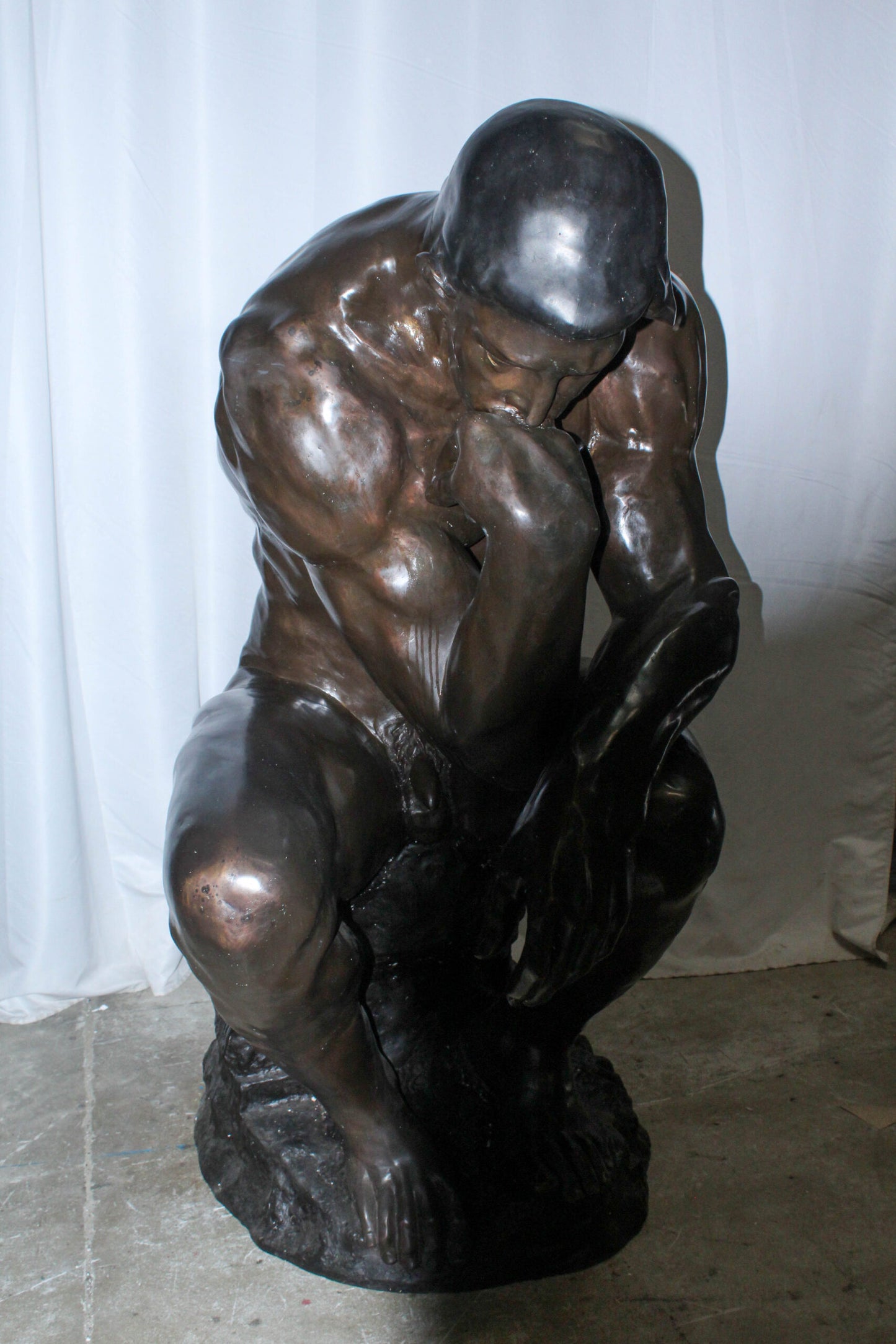 Large Size Bronze Replica of The Thinker by Rodin Sculpture 55" x 33" x 69"H