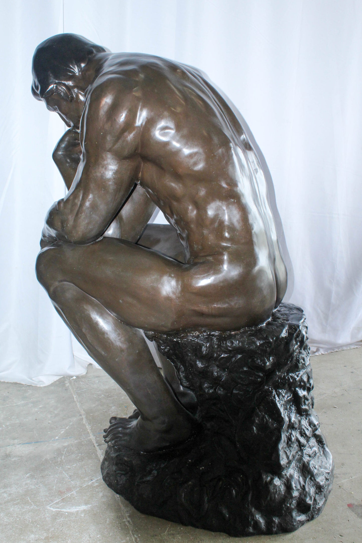 Large Size Bronze Replica of The Thinker by Rodin Sculpture 55" x 33" x 69"H