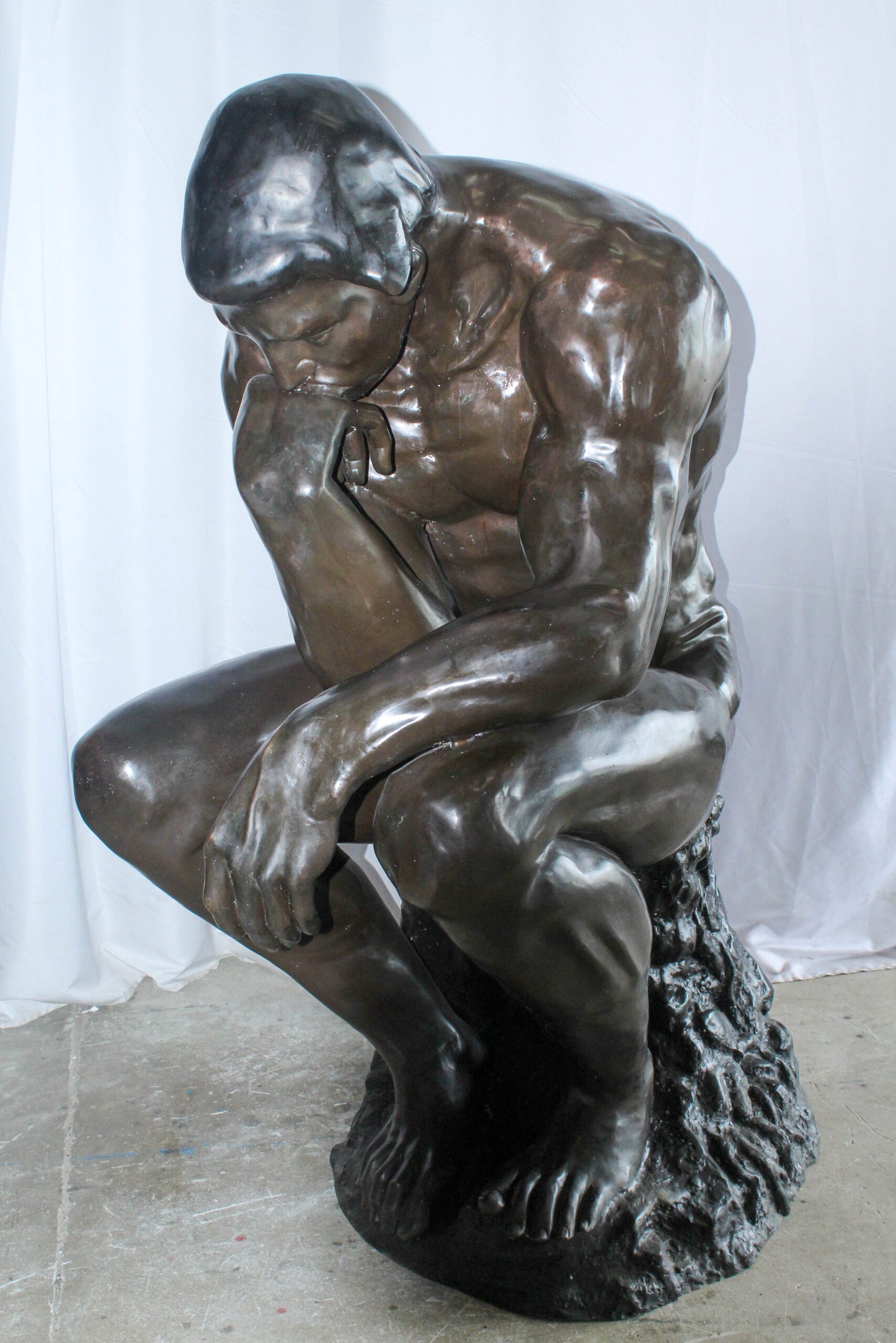 Large Size Bronze Replica of The Thinker by Rodin Sculpture 55" x 33" x 69"H