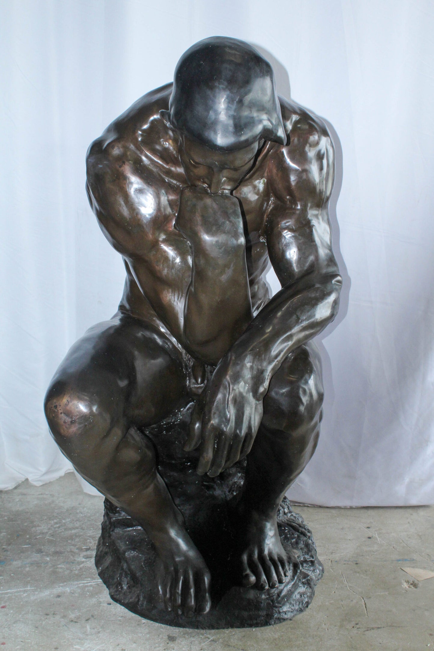 Large Size Bronze Replica of The Thinker by Rodin Sculpture 55" x 33" x 69"H