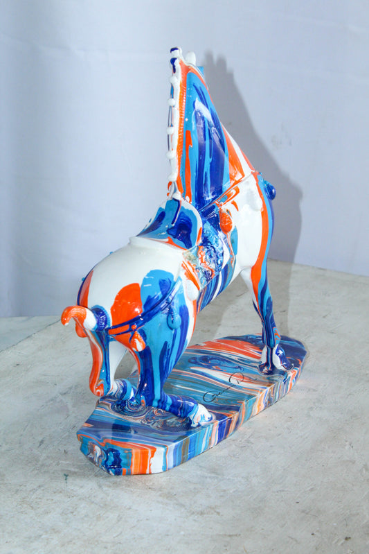 Modern Color Splash Horse Statue Tabletop Home Decor 13" x 6" x 13"H