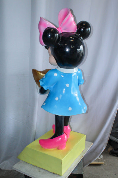 Cartoon Mouse Character Holding Gold Ingot Resin Sculpture 36H 25" x 25" x 58"H