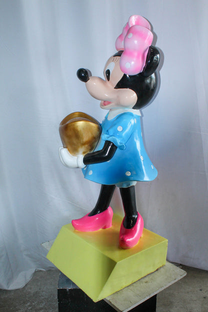 Cartoon Mouse Character Holding Gold Ingot Resin Sculpture 36H 25" x 25" x 58"H