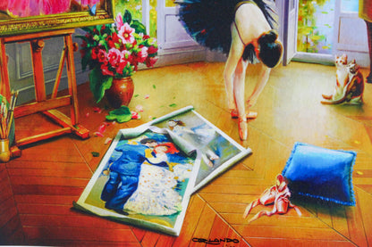 Orlando Ballerinas Getting Prepared Giclee Original Painting, 24"x20"