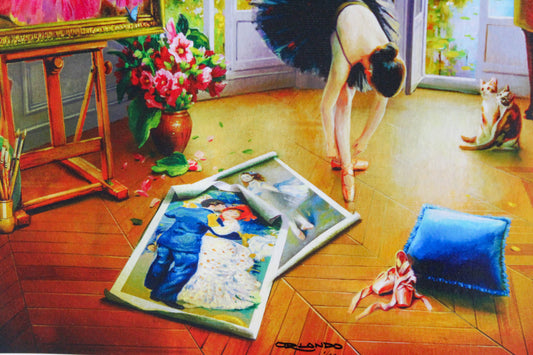 Orlando Ballerinas Getting Prepared Giclee Original Painting, 24"x20"