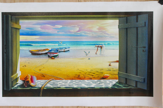Micha Seashells Giclee on Canvas Limited Edition Of 99 Prints, 30"x17"