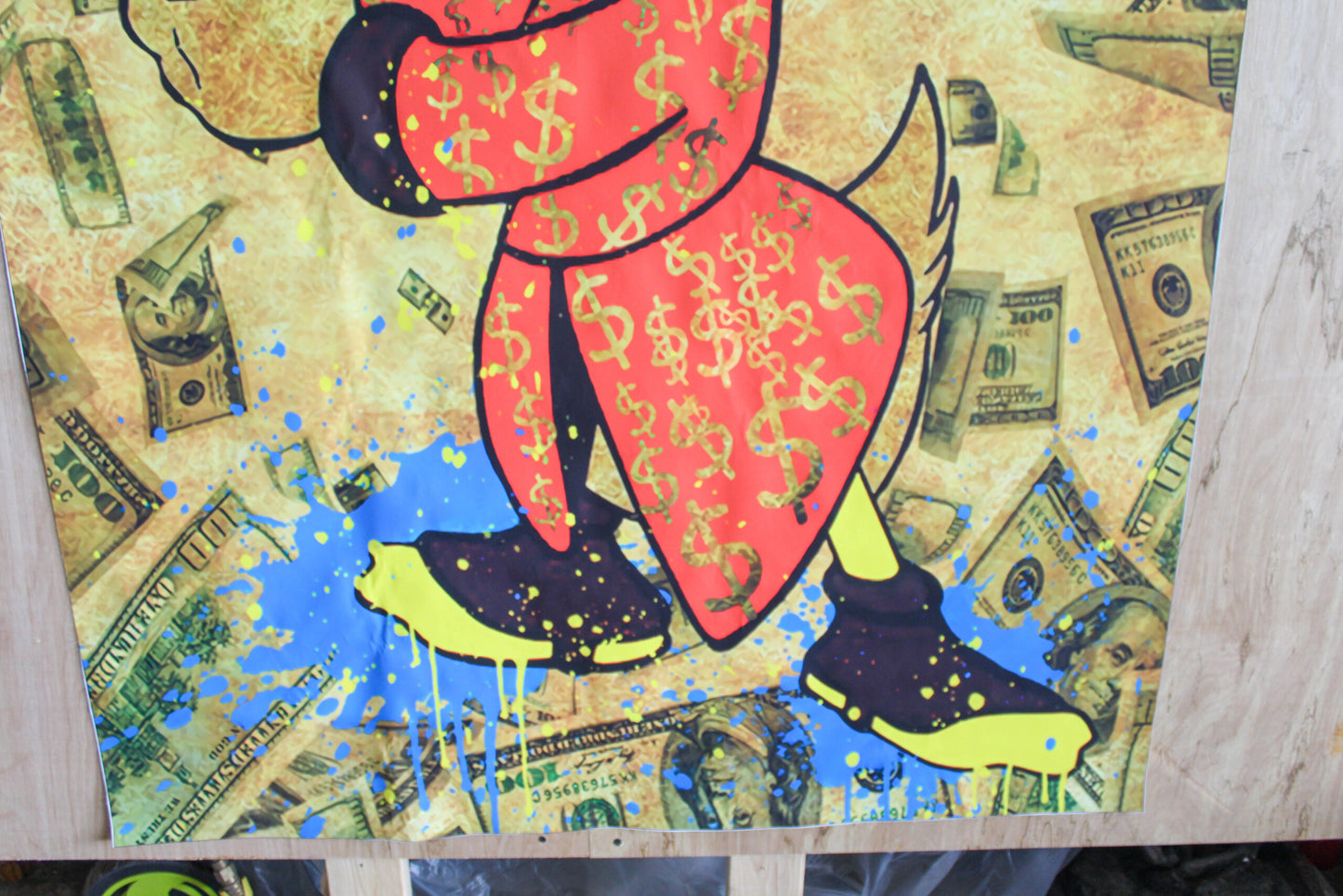 Pop Art Scrooge McDuck Supreme Money Painting Street Style, 46"x71"