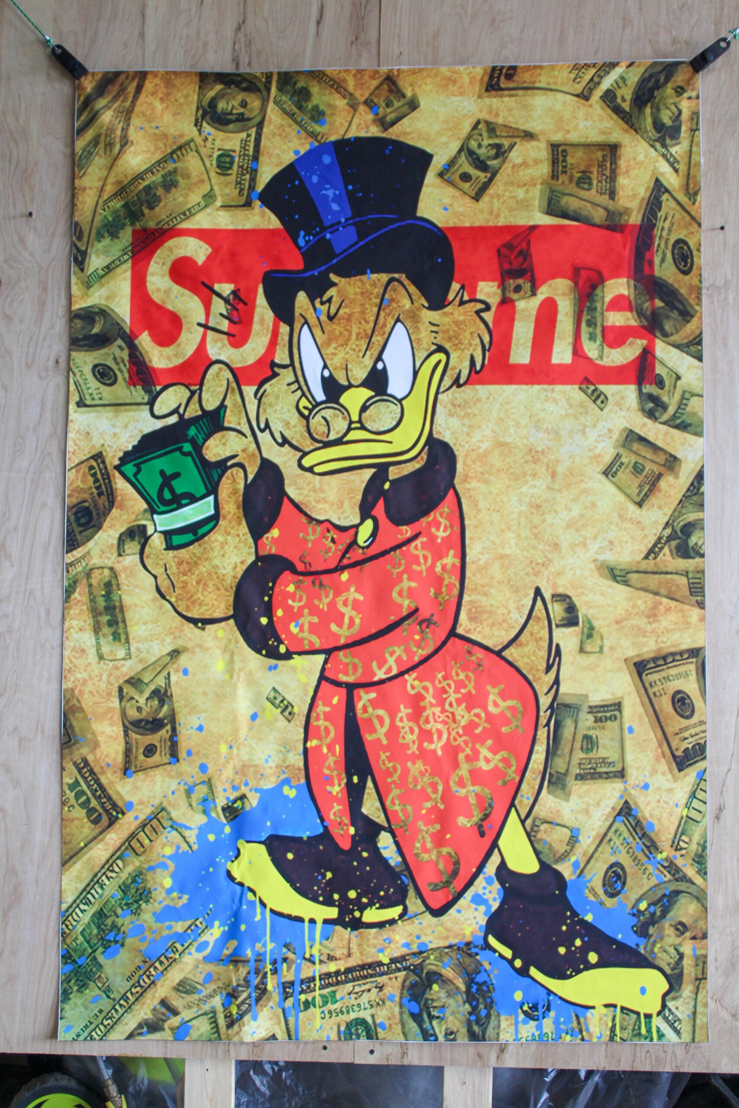 Pop Art Scrooge McDuck Supreme Money Painting Street Style, 46"x71"
