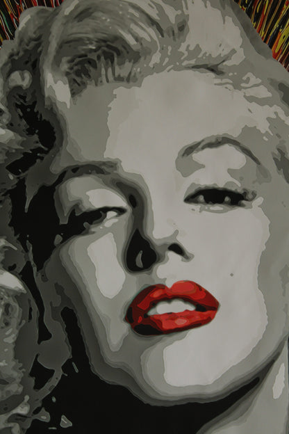 Marilyn Monroe Pop Art on Unstretched Giant Size Canvas, 44"x64"