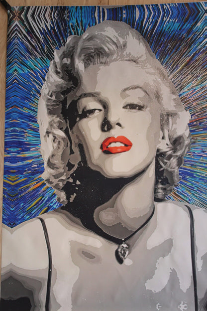 Giant Unstretched Canvas of Marilyn Monroe Pop Art, 63"x44"