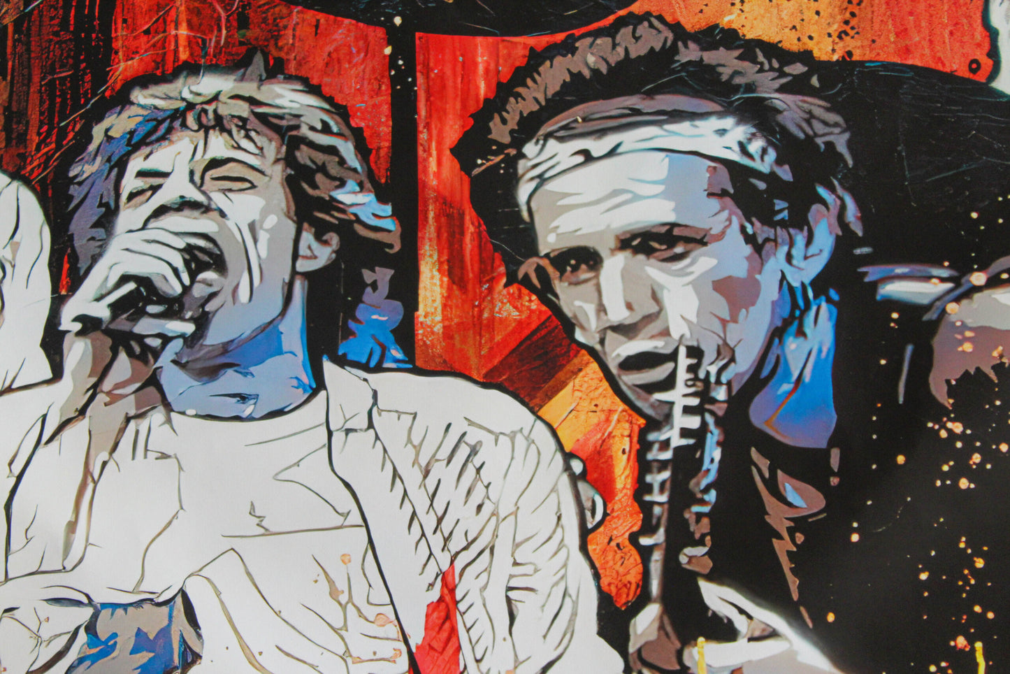 Rolling Stones Band, Giant Graphic Art Print Poster Music Backgrounds, 62"x42"